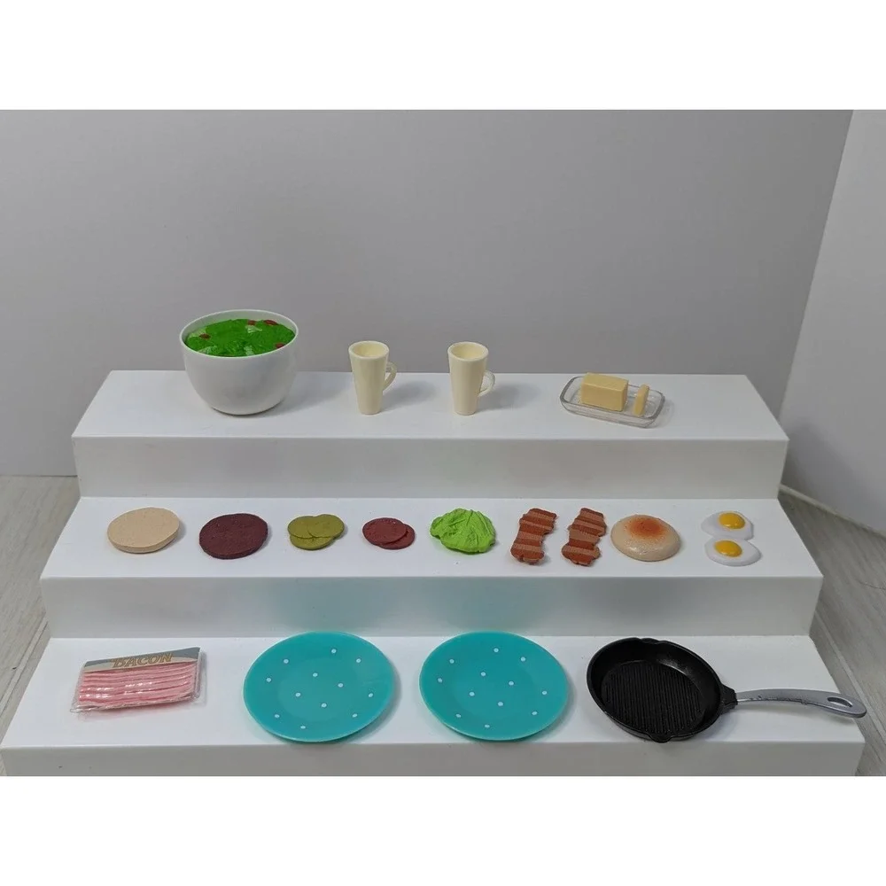 Our Generation Battat + Doll Accessories Burger Breakfast Food Dishes‎ lot